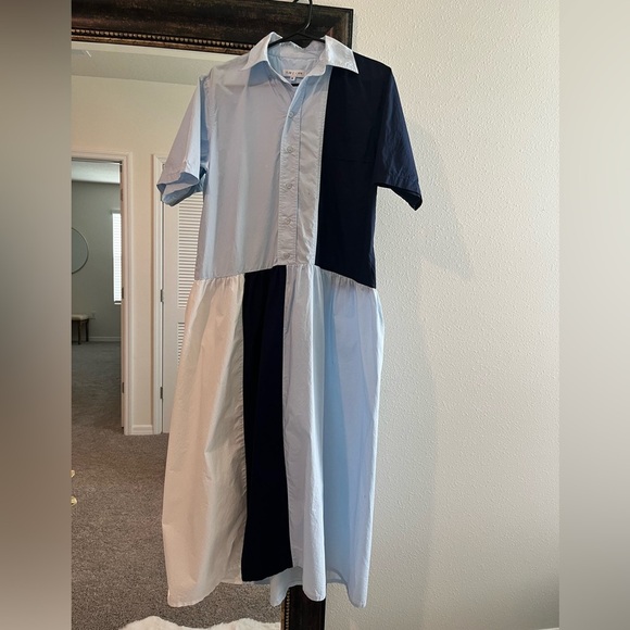 Plan C Light Blue Shirt Dress. Size M - Picture 5 of 14